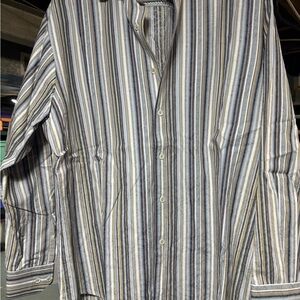 Bugatchi Men's Striped Shirt - Black, Gray, White, Tan